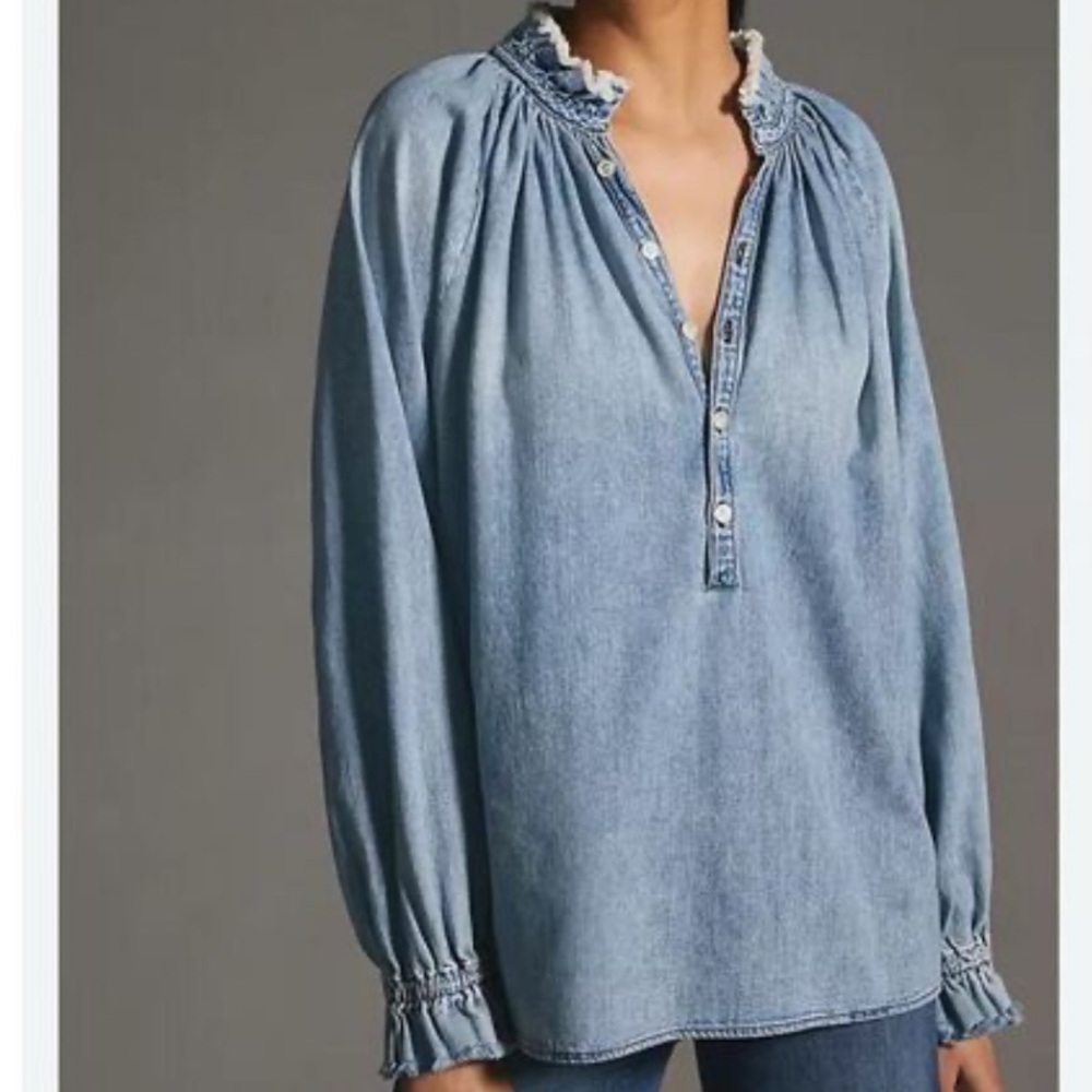 Citizens of Humanity Iris Denim Long Sleeve Blouse - M